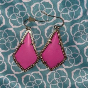 Kendra Scott Alex Gold Drop Earrings in Hot Pink